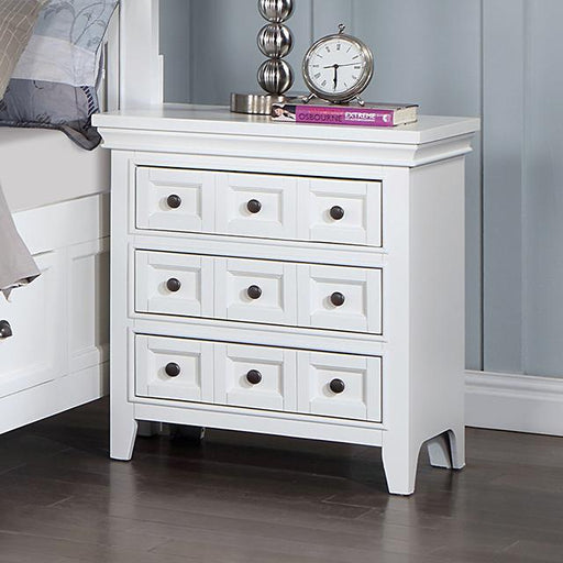 CASTILE Night Stand w/ USB, White Nightstand FOA East