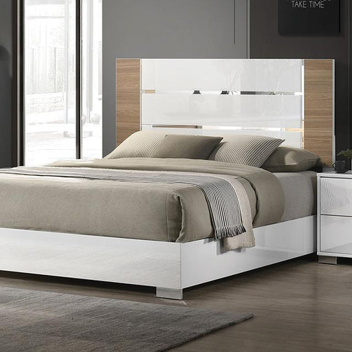 ERLANGEN Queen Bed, White/Natural Bed FOA East