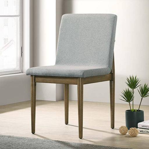 ST GALLEN Side Chair (2/CTN), Natural Tone/Light Gray Dining Chair FOA East