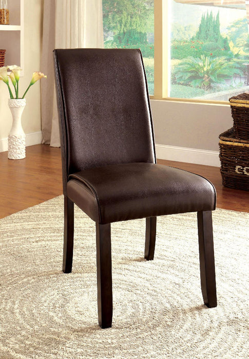 GLADSTONE I Dark Walnut Side Chair (2/CTN) Dining Chair FOA East