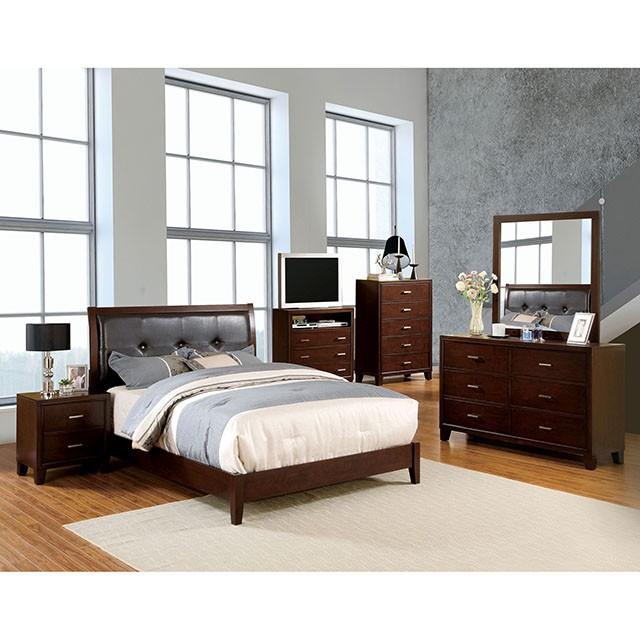 Enrico I Brown Cherry E.King Bed Bed FOA East