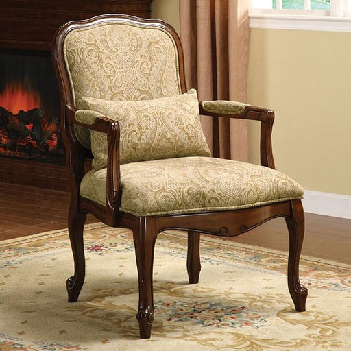 Waterville Beige/Dark Cherry Accent Chair Accent Chair FOA East