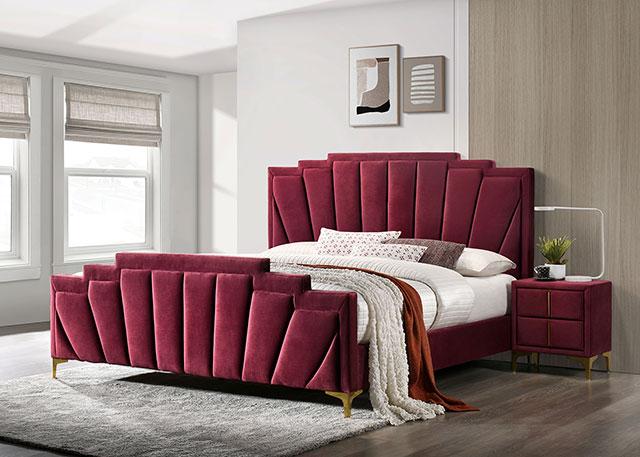 FLORIZEL Cal.King Bed, Red Bed FOA East