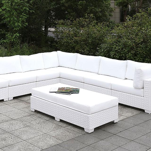 Somani Large L-Sectional + Bench Outdoor Seating Set FOA East