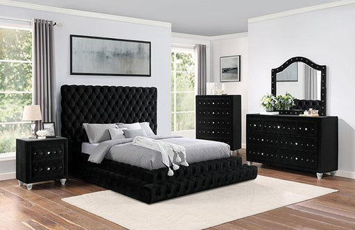 STEFANIA Queen Bed, Black Bed FOA East