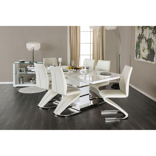 Midvale White/Chrome Dining Table Dining Table FOA East