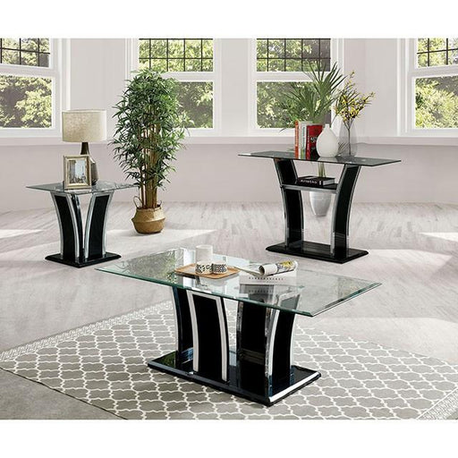 Staten Glossy Black/Chrome Coffee Table Coffee Table FOA East