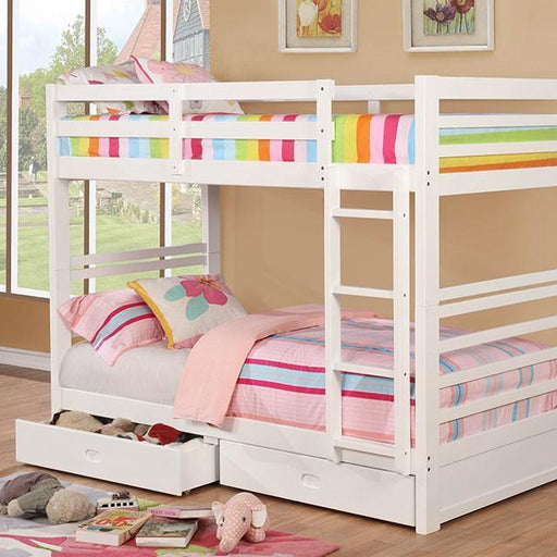 California IV White Twin/Twin Bunk Bed Bunk Bed FOA East