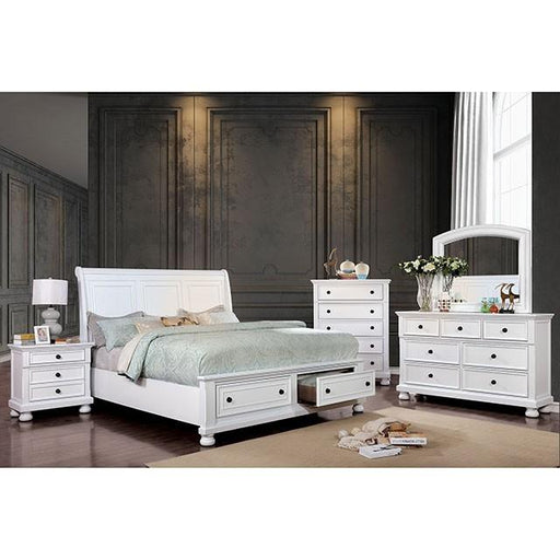 Castor White Cal.King Bed Bed FOA East