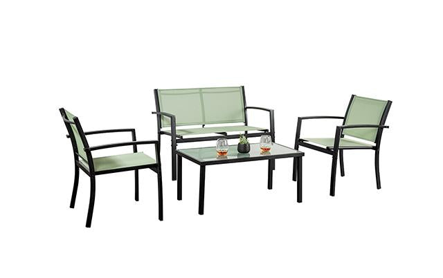 Ibiza 4 Pc. Green Sling Set K/D Outdoor Seating Set FOA East