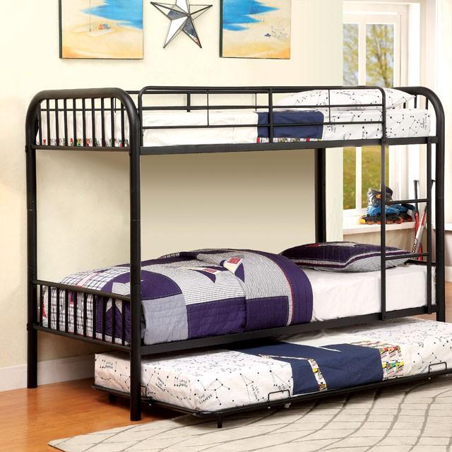 RAINBOW Black Metal Twin/Twin Bunk Bed Bunk Bed FOA East