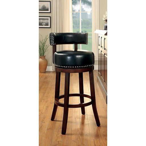 SHIRLEY Dark Oak/Black 24" Bar Stool Barstool FOA East