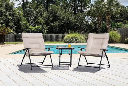 Bastia 3 Pc. Beige Conversation Set Outdoor Seating Set FOA East