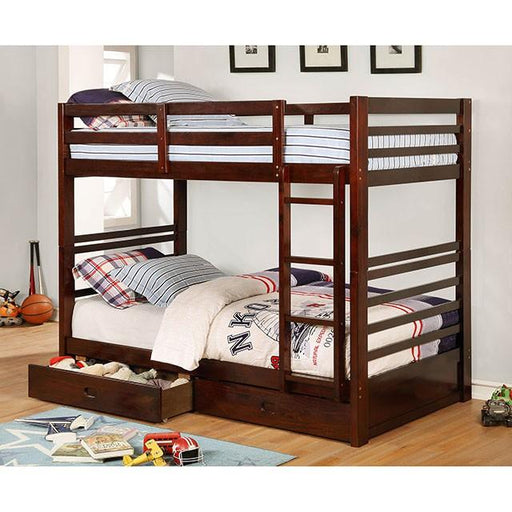 California IV Dark Walnut Twin/Twin Bunk Bed Bunk Bed FOA East