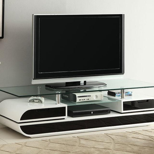 Evos Black/White 63" TV Console TV Stand FOA East