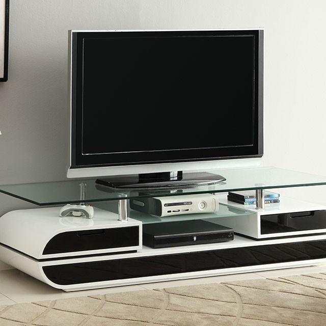 Evos Black/White 63" TV Console TV Stand FOA East