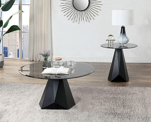 BISHOP End Table, Black/Gray End Table FOA East