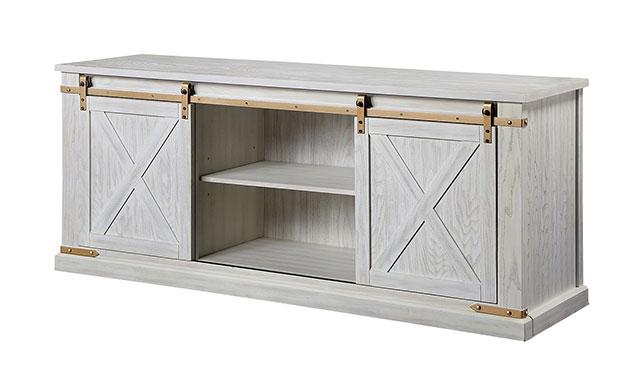 BORREGO TV Stand, Antique White TV Stand FOA East