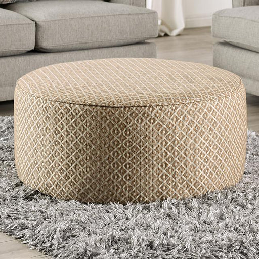 STEPHNEY Ottoman, Gray/Gold Ottoman FOA East