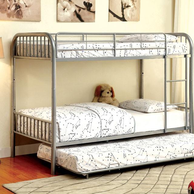 RAINBOW Silver Metal Twin/Twin Bunk Bed Bunk Bed FOA East