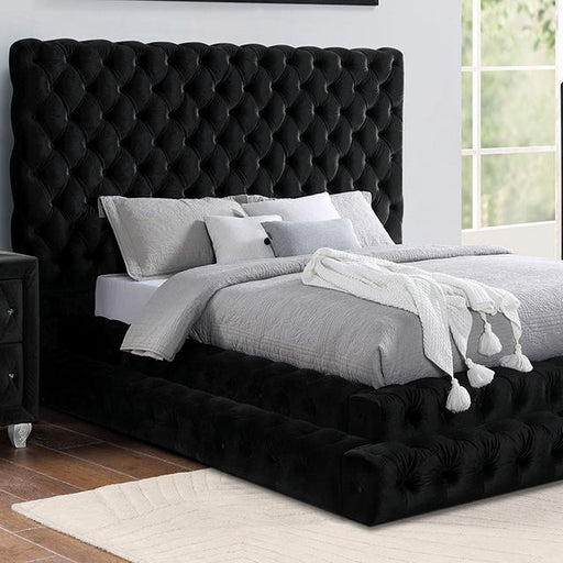 STEFANIA E.King Bed, Black Bed FOA East