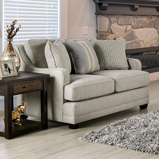 STEPHNEY Loveseat, Gray/Gold Loveseat FOA East