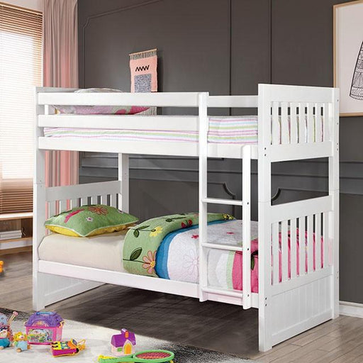 CANBERRA II White Twin/Full Bunk Bed Bunk Bed FOA East