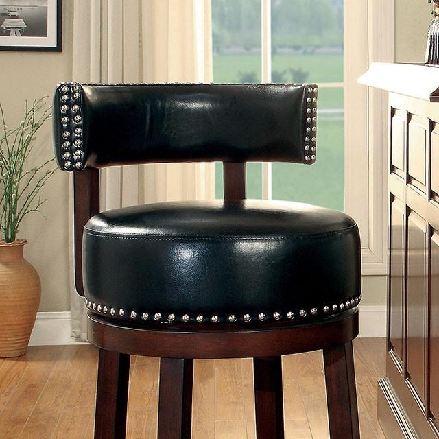 SHIRLEY Dark Oak/Black 29" Bar Stool Barstool FOA East