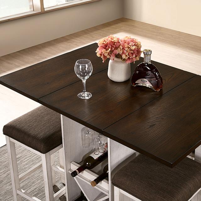 BINGHAM Counter Ht. Table w/ 2 x 15" Leaves Counter Height Table FOA East