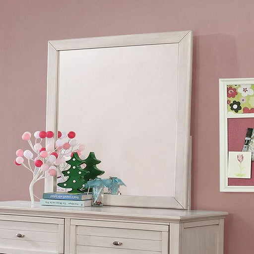 Brogan Antique White Mirror Mirror FOA East