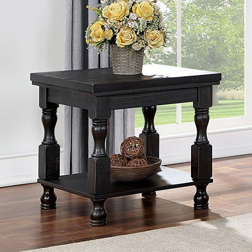 CALANDRA End Table, Antique Black End Table FOA East