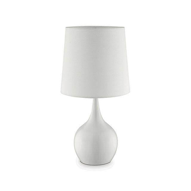 Edie White 23.5"H Glossy White Table Lamp Table Lamp FOA East