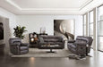 JOSIAS Glider Recliner, Dark Gray Leatherette Recliner FOA East