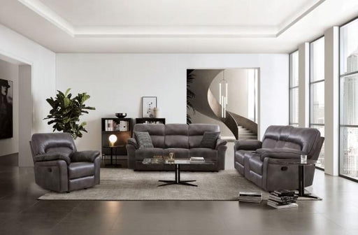 JOSIAS Glider Recliner, Dark Gray Leatherette Recliner FOA East