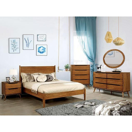 Lennart Oak Queen Bed Bed FOA East