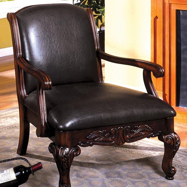 Sheffield Antique Dark Cherry Accent Chair Accent Chair FOA East