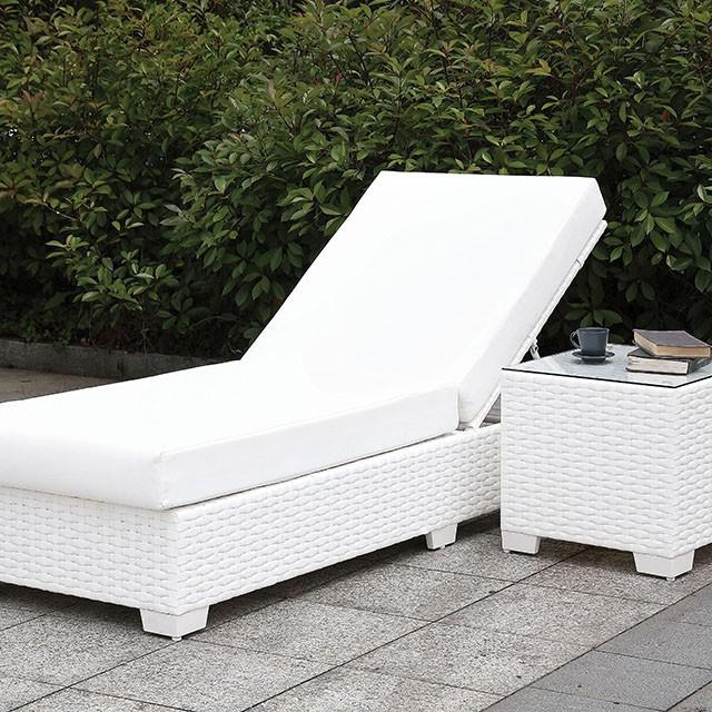 Somani Adjustable Chaise + End Table Outdoor Seating Set FOA East