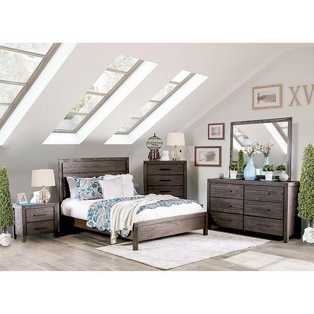 Rexburg Wire-Brushed Rustic Brown Full Bed Bed FOA East