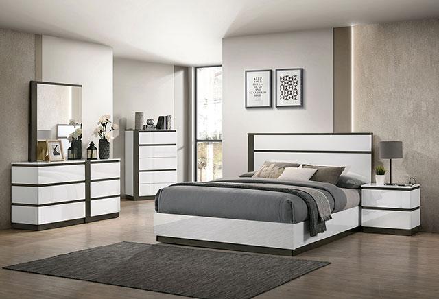 BIRSFELDEN Queen Bed, White Bed FOA East