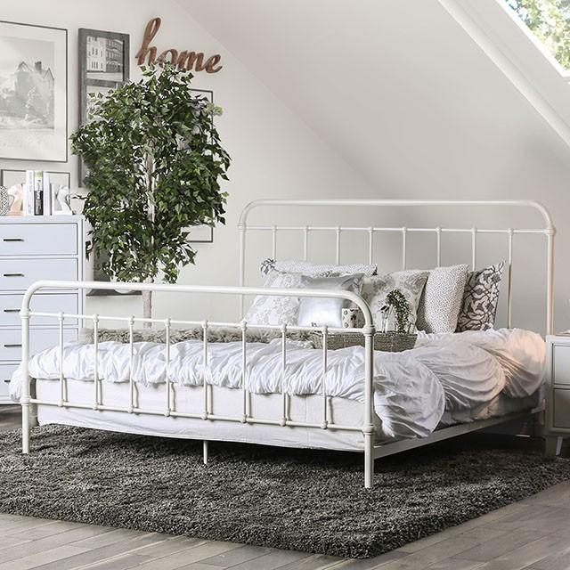 IRIA Vintage White E.King Bed Bed FOA East