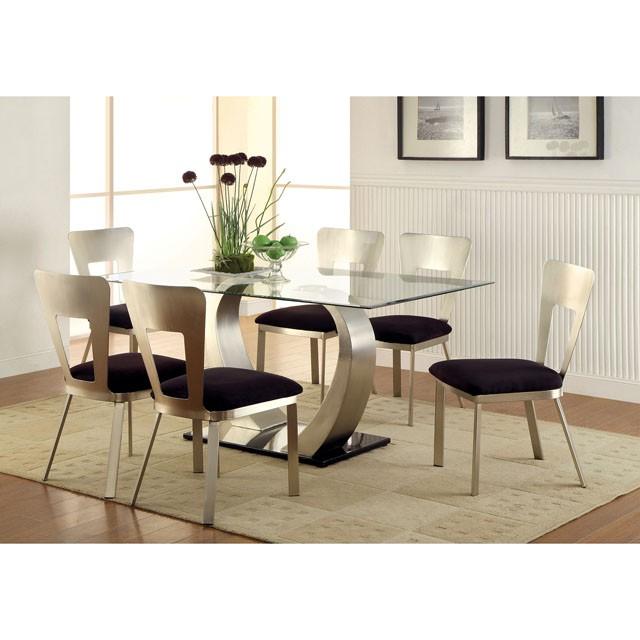 NOVA Silver/Black Side Chair (2/CTN) Dining Chair FOA East