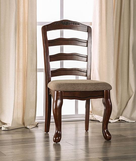 Townsville Dark Walnut/Tan Side Chair (2/CTN) Dining Chair FOA East