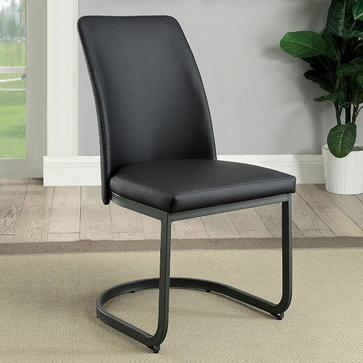 Saskia Dark Gray/Black Side Chair (2/CTN) Dining Chair FOA East