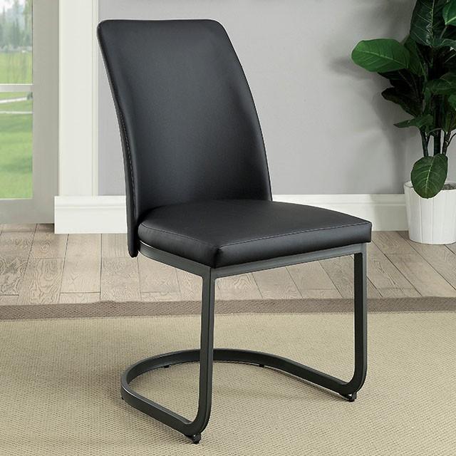 Saskia Dark Gray/Black Side Chair (2/CTN) Dining Chair FOA East