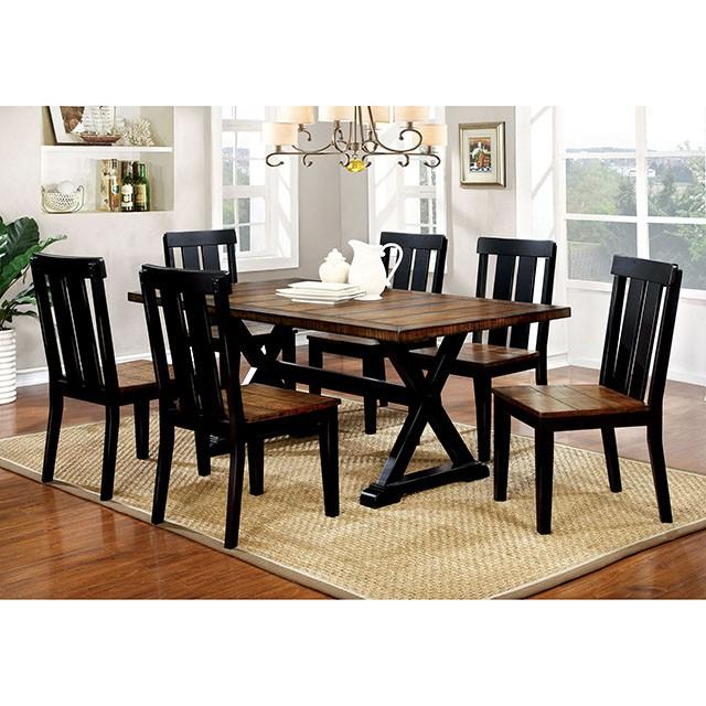 ALANA Antique Oak/Black Dining Table Dining Table FOA East