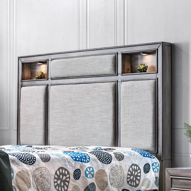 DAPHNE Gray Queen Bed Bed FOA East