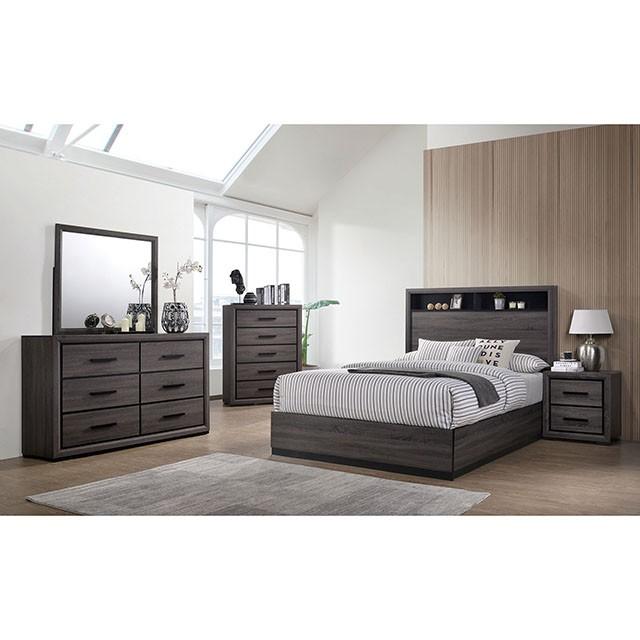 Conwy Gray Queen Bed Bed FOA East