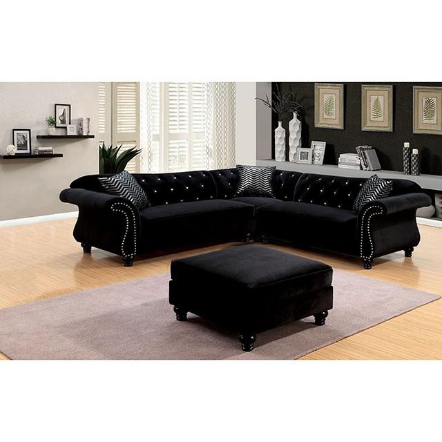 JOLANDA II Black Sectional, Black Sectional FOA East