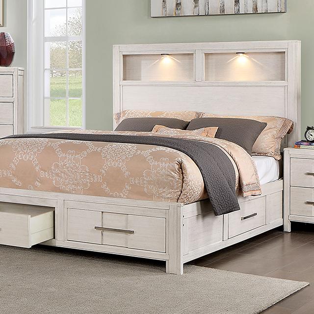 KARLA E.King Bed, White Bed FOA East