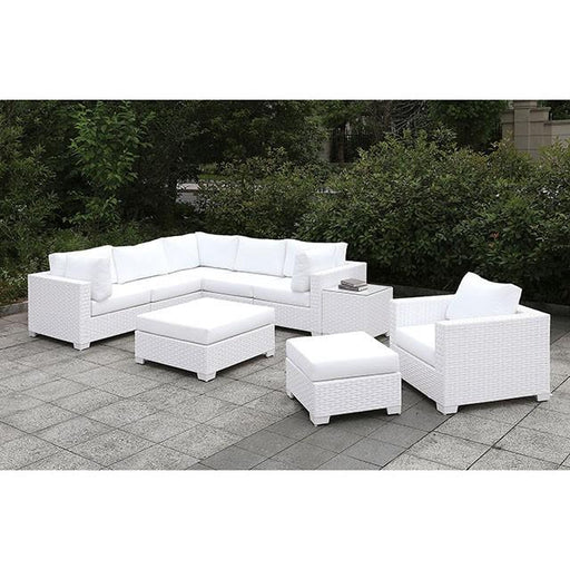 Somani L-Sectional + Chair + 2 Ottomans Outdoor Seating Set FOA East